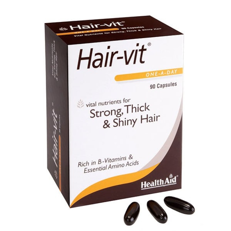 HealthAid, Hair-vit, Για Δυνατά,Υγιή και Όμορφα Μαλλιά, 90 κάψουλες