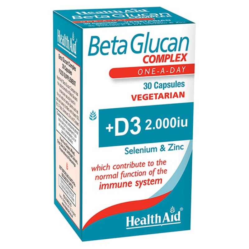 HealthAid Beta Glucan Complex Συμπλήρωμα Διατροφής για Ενίσχυση του Ανοσοποιητικού, 30 vegan caps