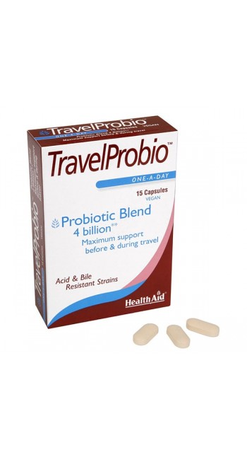 HealthAid Travel Probio Προβιοτικά 4δις, 15caps 