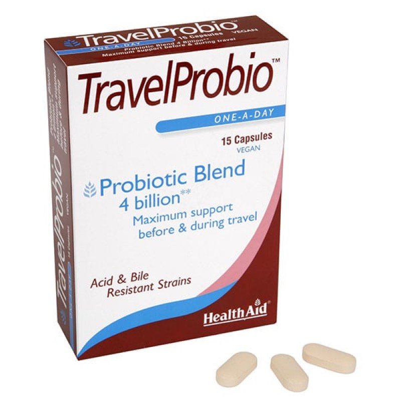 HealthAid Travel Probio Προβιοτικά 4δις, 15caps 