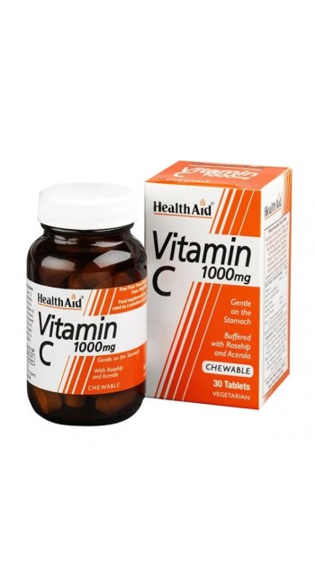 Health Aid Vitamin C 1000mg, 30 Μασώμενα Δισκία 