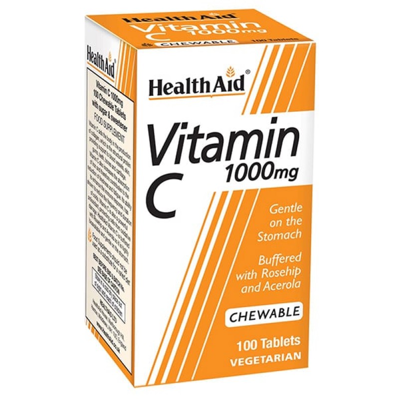 Health Aid Vitamin C 1000mg, 100 Μασώμενα Δισκία 