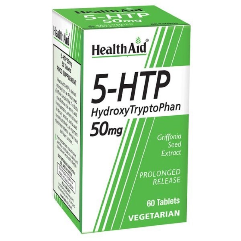 HealthAid 5-HTP 50mg Συμπλήρωμα Διατροφής Ρύθμισης Της Σερατονίνης & Της Καλής Διάθεσης 60 ταμπλέτες