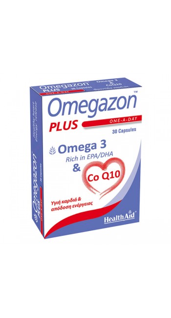 Health Aid Omegazon Plus Ω3 + CoQ10 για την Καλή Λειτουργία του Καρδιαγγειακού Συστήματος, 30caps