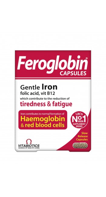 Vitabiotics Feroglobin Slow Release Συμπλήρωμα Σιδήρου Βραδείας Αποδέσμευσης, 30 caps