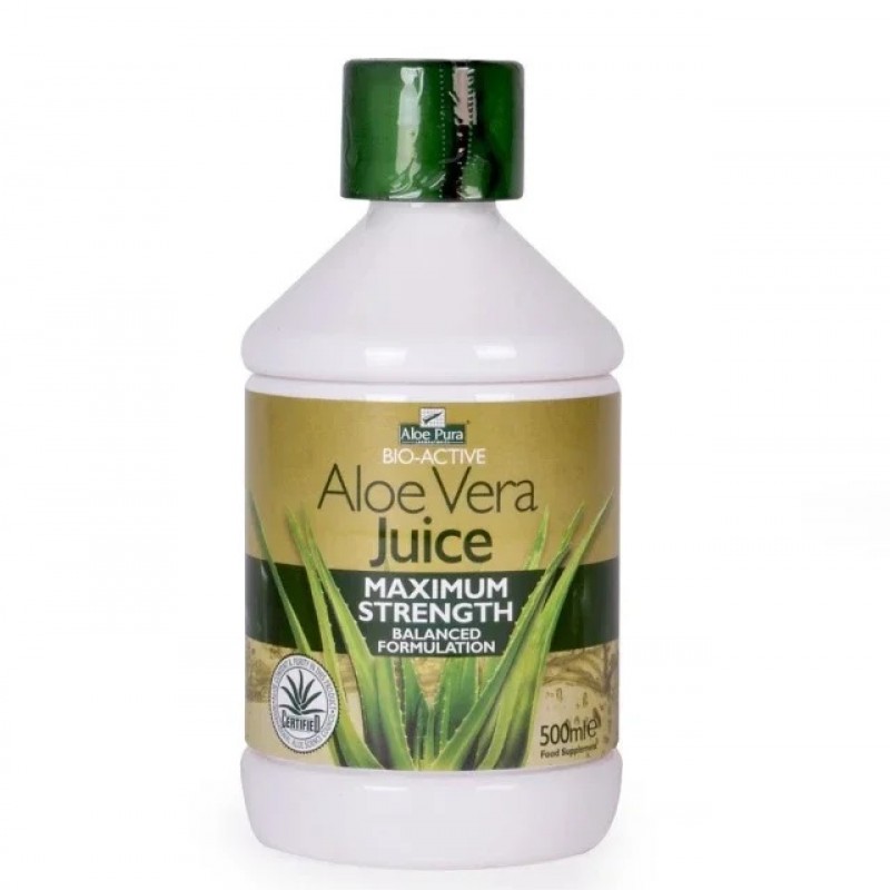 Optima Aloe Vera Juice Maximum Strength 100% Φυσικός Χυμός Αλόης, 500ml