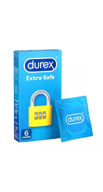 Durex Extra Safe Προφυλακτικά με Ελαφρώς Παχύτερα Τοιχώματα για Απόλυτη Ασφάλεια, 6τμχ