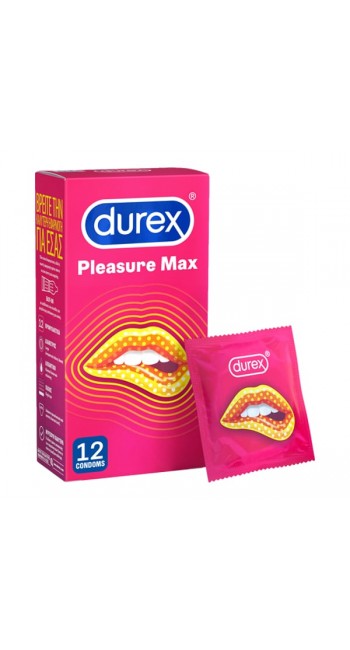 Durex Pleasuremax Προφυλακτικά με Ανάγλυφες Κουκίδες & Ραβδώσεις, 12τμχ