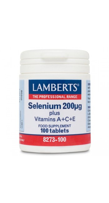 Lamberts Selenium 200μg & A, C, E, Αποτελεί Ζωτικό Συστατικό των Μηχανισμών Άμυνας του Οργανισμού, 100tabs