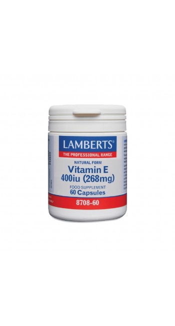 Lamberts Vitamin E 400iu Natural Form, 60 Caps 