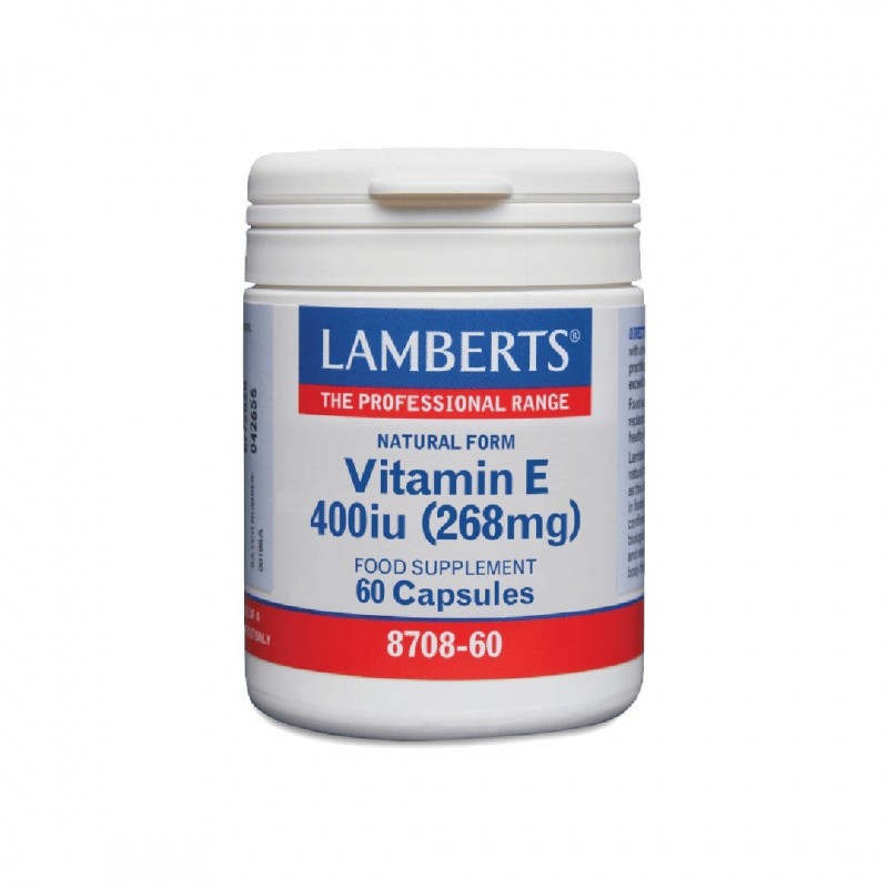 Lamberts Vitamin E 400iu Natural Form, 60 Caps 