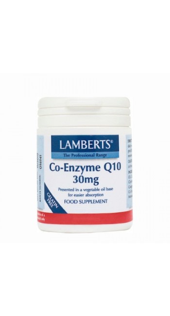 Lamberts Co-Enzyme Q10 30MG Συνένζυμο Q10 με Μοναδικές Ευεργετικές Ιδιότητες για την Καρδιά & το Ανοσοποιητικό Σύστημα, 60caps 