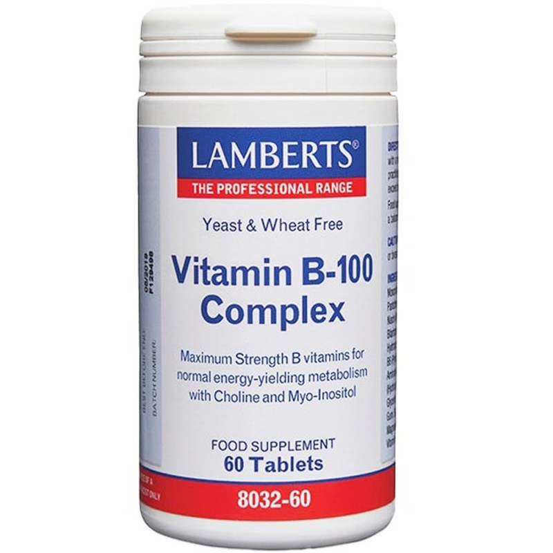 Lamberts Vitamin B100 Complex για ένα Υγιές Νευρικό Σύστημα, 60tabs