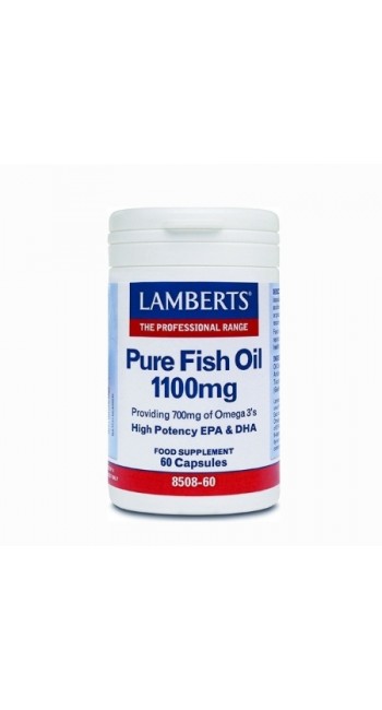 Lamberts Pure Fish Oil 1100MG (EPA) Ωμέγα 3 για τη Διατήρηση της Υγείας της Καρδιάς & της Κινητικότητας των Αρθρώσεων, 60caps