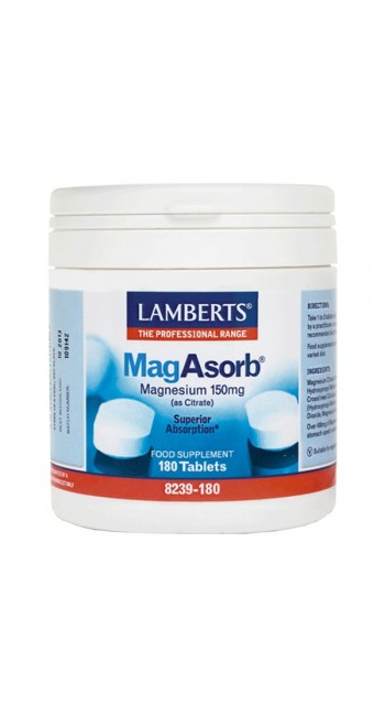 Lamberts MagAsorb Μαγνήσιο Υψηλής Απορρόφησης 180 Tabs