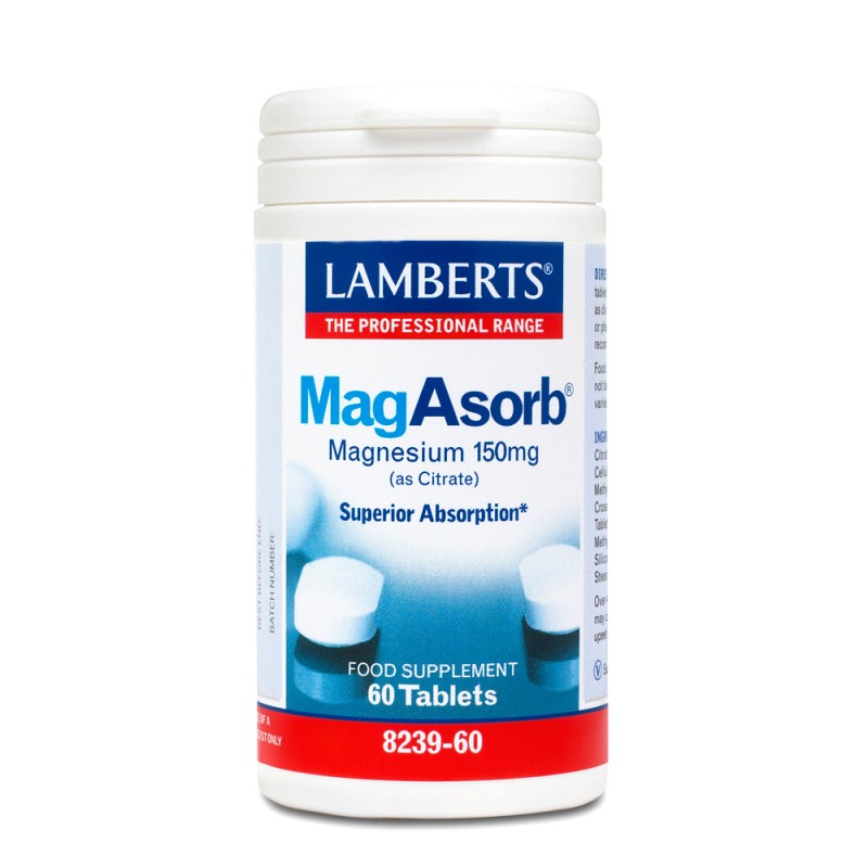 Lamberts MagAsorb Μαγνήσιο Υψηλής Απορρόφησης 60 Tablets 