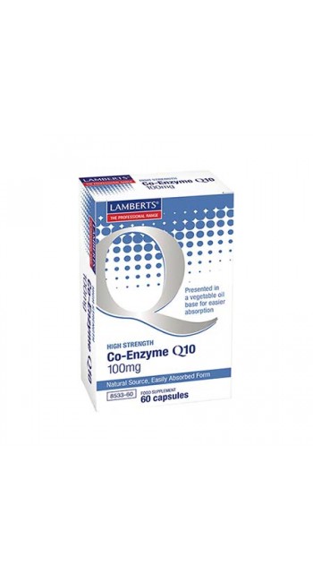 Lamberts Co Enzyme Q10 100mg Συμπλήρωμα Διατροφής για Παραγωγή Ενέργειας του Οργανισμού 60 Κάψουλες