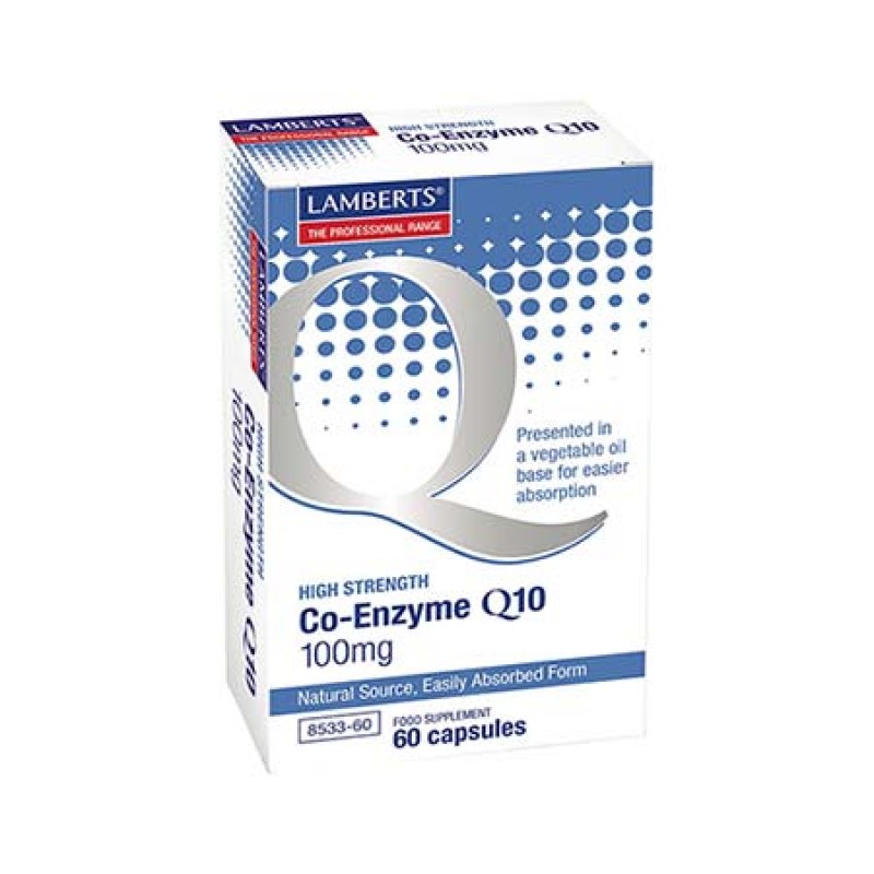 Lamberts Co Enzyme Q10 100mg Συμπλήρωμα Διατροφής για Παραγωγή Ενέργειας του Οργανισμού 60 Κάψουλες