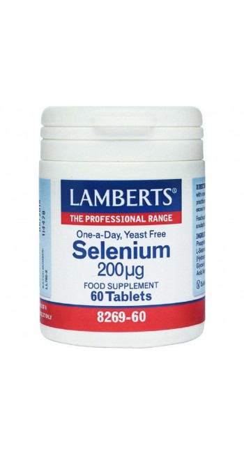 Lamberts Selenium 200MCG Αποτελεί Ζωτικό Συστατικό των Μηχανισμών Άμυνας του Οργανισμού Έναντι στο Οξειδωτικό Στρες, 60tabs