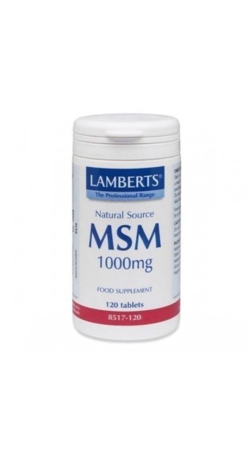 Lamberts MSM 1000MG Ιδανικός ‘Συνεργάτης’ της Γλυκοζαμίνης Βοηθάει στην Μείωση του Πόνου των Αρθρώσεων, 120 tabs