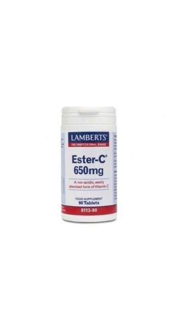 Lamberts Ester C 650mg Συμπλήρωμα Διατροφής με Βιταμίνη C Εύκολης Απορρόφησης 90 Ταμπλέτες