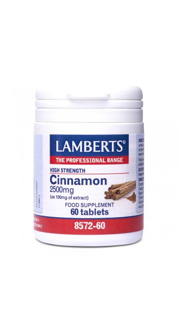 Lamberts Cinnamon 2500MG Ιδανικό για Όσους Έχουν Προβλήματα με τον Διαβήτη, 60tabs