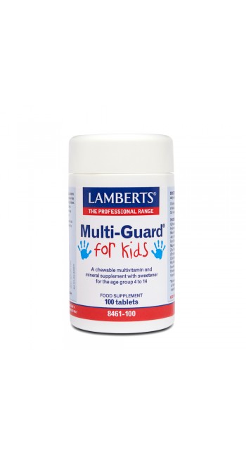 Lamberts Multi Guard Kids Παρέχει Χρήσιμα Επίπεδα όλων των Σημαντικών Βιταμινών & Μετάλλων, 100tabs