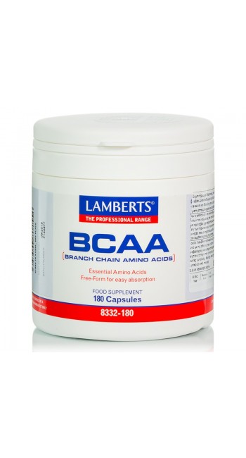 Lamberts BCAA (Branch Chain Amino Acids) Συμπλήρωμα Διατροφής για τα Άτομα που Αθλούνται Έντονα, 180caps