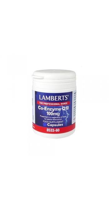 Lamberts Co-Enzyme Q10 100mg Συνένζυμο Q10 Συμπλήρωμα Διατροφής για την Παραγωγή Ενέργειας από τα Θρεπτικά Συστατικά της Τροφής 30 tabs