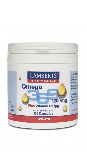 Lamberts Omega 3 6 9 1200mg Συνδυασμός Λιπαρών Οξέων από Αγνές & Πλούσιες Πηγές, 120caps