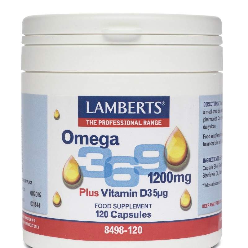 Lamberts Omega 3 6 9 1200mg Συνδυασμός Λιπαρών Οξέων από Αγνές & Πλούσιες Πηγές, 120caps