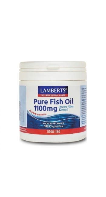 Lamberts Pure Fish Oil 1100MG (EPA) Ωμέγα 3 για τη Διατήρηση της Υγείας της Καρδιάς & της Κινητικότητας των Αρθρώσεων, 180caps