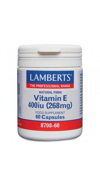 Lamberts Vitamin E 400 iu Natural Form για τη Διατήρηση της Καλής Υγείας του Δέρματος, 60caps