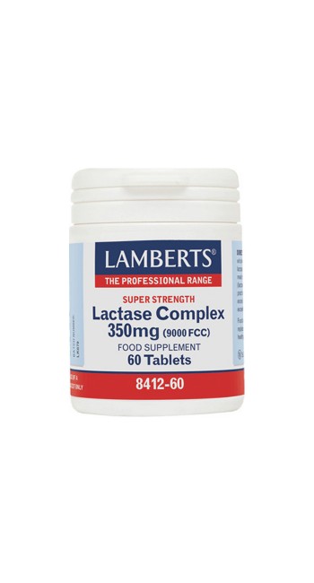 Lamberts Lactase Complex 350mg Συμπλήρωμα Φυσικής Λακτάσης για Μείωση των Συμπτωμάτων της Δυσανεξίας στη Λακτόζη, 60tabs