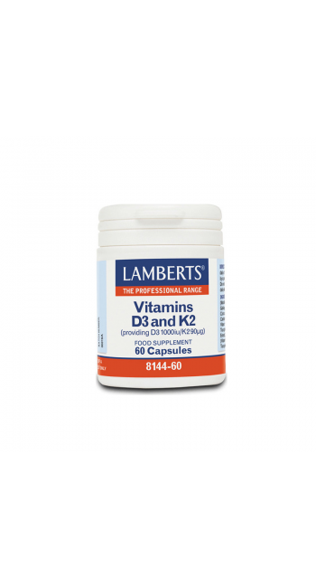 Lamberts Vitamin D3 1000iu & K2 90µg Φόρμουλα με Βιταμίνες D3 & Κ2, 60 caps