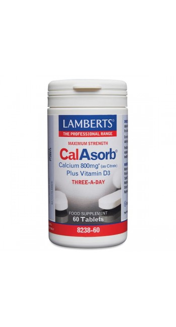 Lamberts Cal Asorb Calcium 800mg Για την Αύξηση της Πρόσληψης του Ασβεστίου, 60tabs