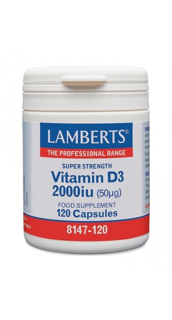 Lamberts Vitamin D3 2000iu Συμπλήρωμα Διατροφής Βιταμίνης D, 120caps