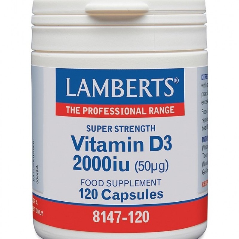 Lamberts Vitamin D3 2000iu Συμπλήρωμα Διατροφής Βιταμίνης D, 120caps