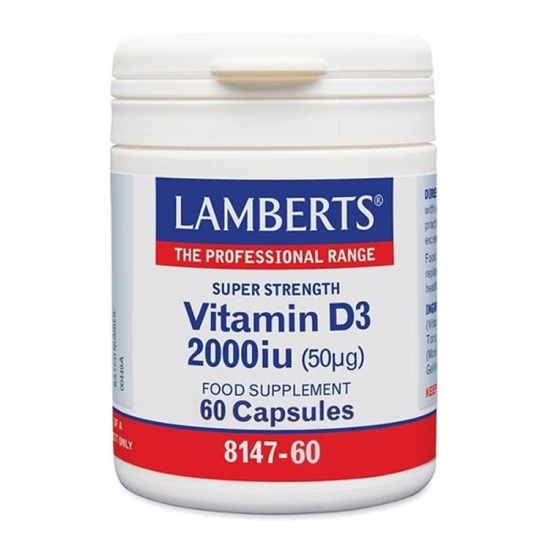 Lamberts Vitamin D3 2000iu Συμπλήρωμα Διατροφής Βιταμίνης D, 60caps