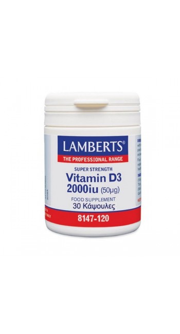 Lamberts Vitamin D3 2000iu, 30 Κάψουλες 