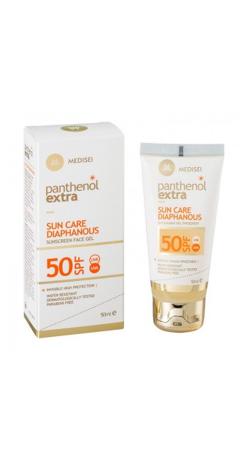 Panthenol Extra Sun Care Diaphanous SPF50 Διάφανο Αντιηλιακό Τζελ Προσώπου 50ml 