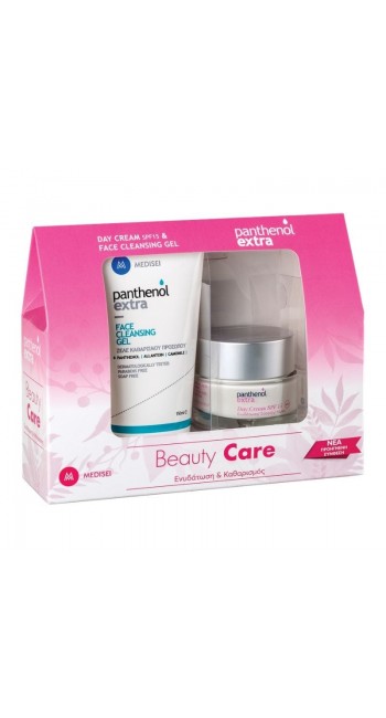 Panthenol Extra Promo Pack Day Cream Spf15 Κρέμα Προσώπου για Ενυδάτωση - Σύσφιξη - Λάμψη, 50ml & Face Cleansing Gel Τζελ Καθαρισμού Προσώπου, 150ml