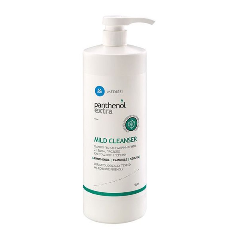 Panthenol Extra Mild Cleanser, Αφρόλουτρο για Σώμα, Πρόσωπο, Ευαίσθητη Περιοχή, 1 Λίτρο 