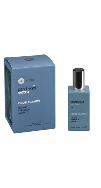 Panthenol Extra Men Blue Flames Eau de Toilette Αντρικό Άρωμα Πορτοκάλι, Κανέλα, Κεχριμπάρι, 50ml