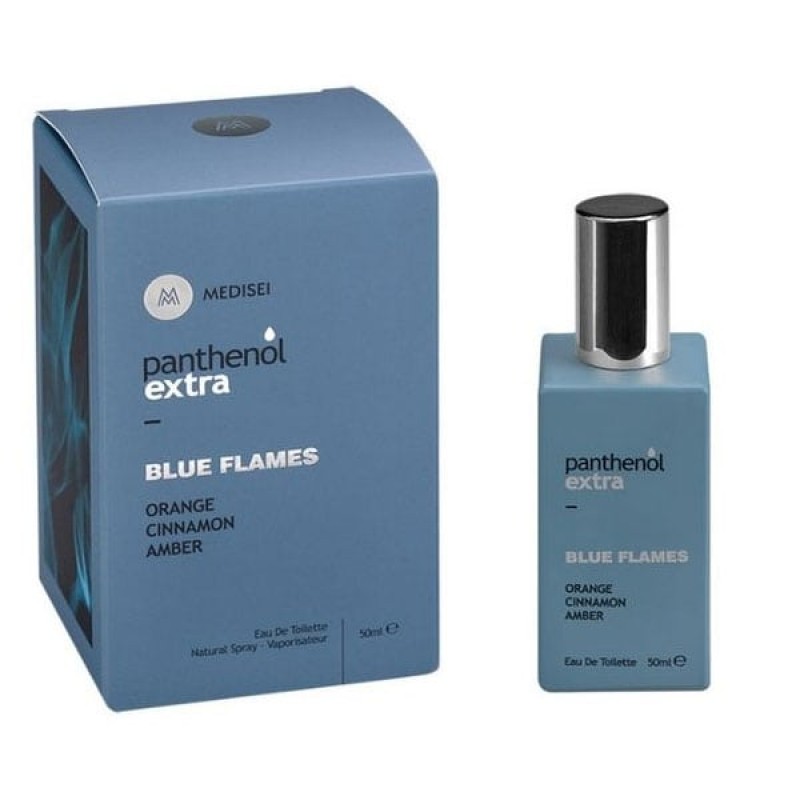 Panthenol Extra Men Blue Flames Eau de Toilette Αντρικό Άρωμα Πορτοκάλι, Κανέλα, Κεχριμπάρι, 50ml