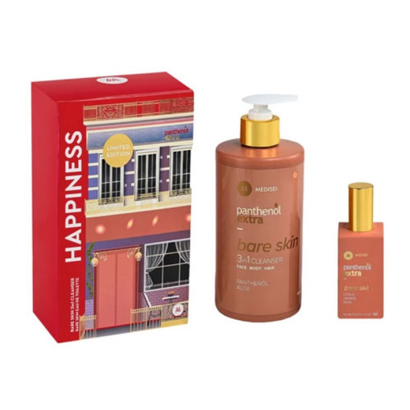 Panthenol Extra Happiness Set Περιποίησης με Καθαριστικό 3σε1, 500ml & Eau de Toilette, 50ml 