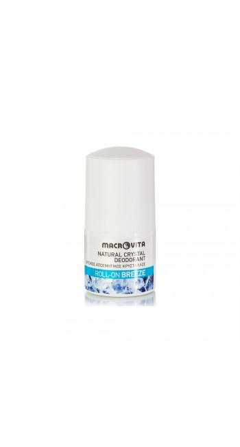 Macrovita Natural Crystal Deodorant Φυσικός Αποσμητικός Κρύσταλλος Roll On Breeze, 50ml