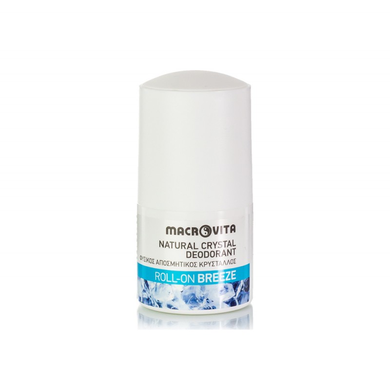 Macrovita Natural Crystal Deodorant Φυσικός Αποσμητικός Κρύσταλλος Roll On Breeze, 50ml