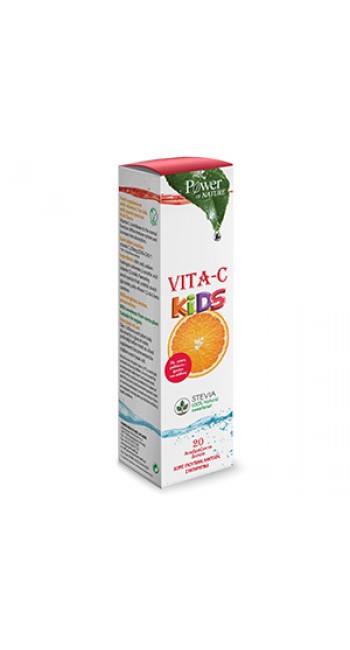 Power Health Vita C Kids Βιταμίνη C για Παιδιά Stevia με Γεύση Ροδάκινο 20 eff.tabs 