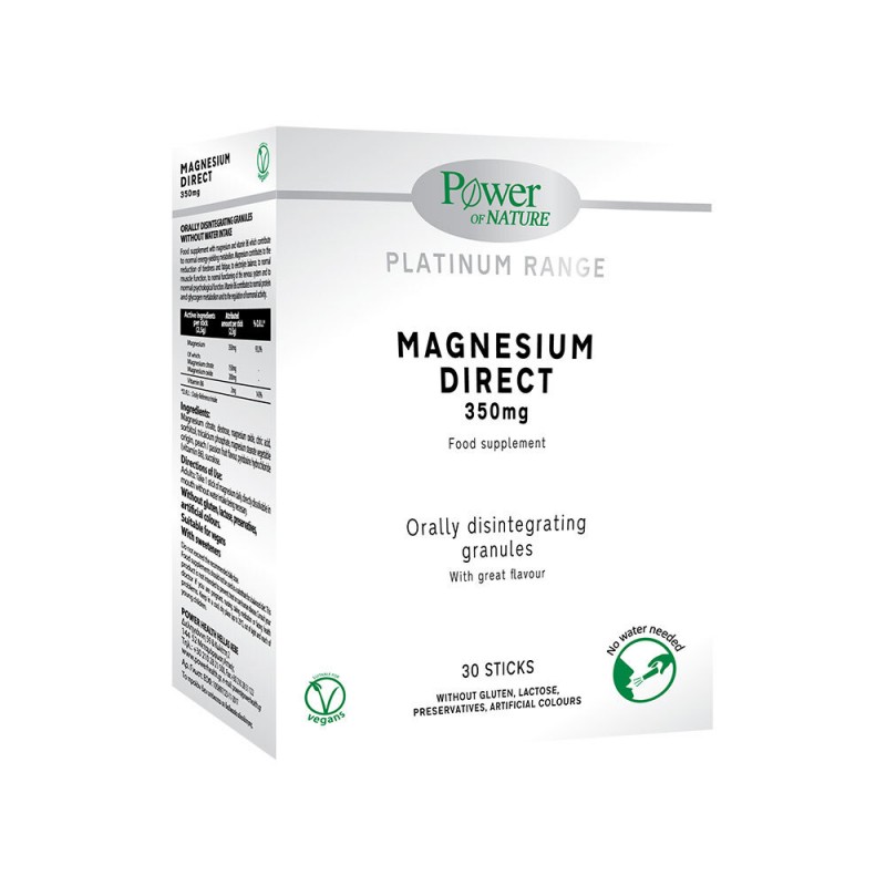 Power Health Magnesium Direct 350mg Συμπλήρωμα Διατροφής 30 Φακελάκια.